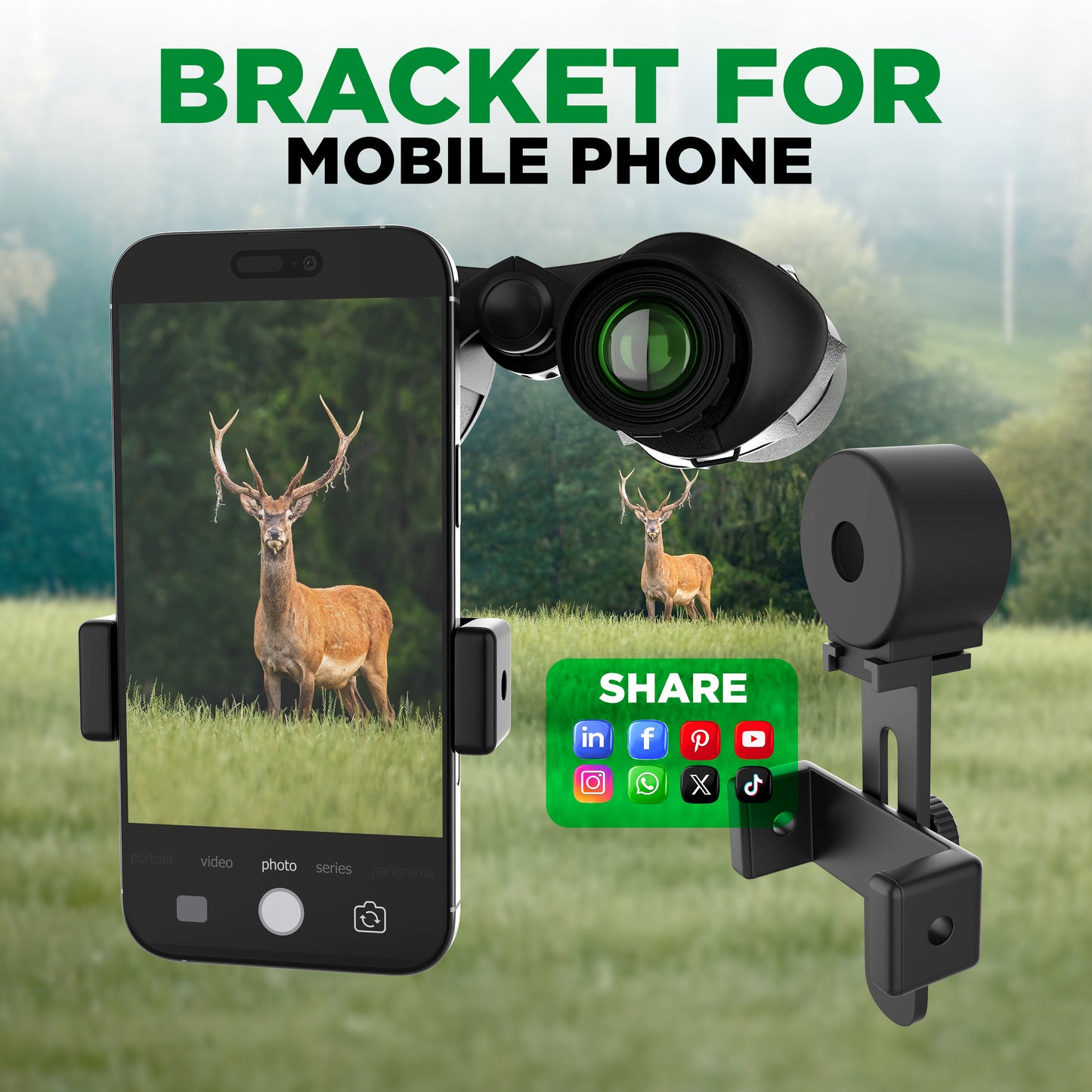 CB3008: 20x50 Binoculars with Phone Bracket Adaptor